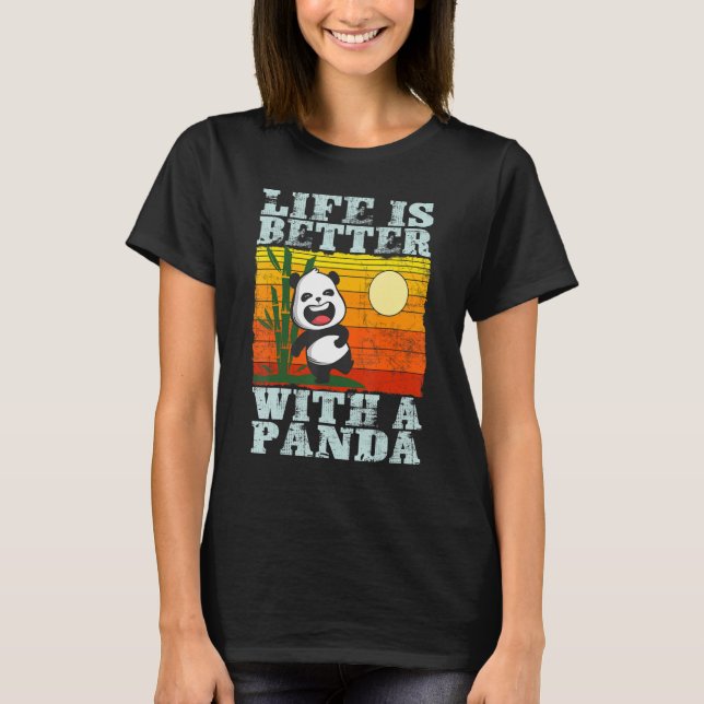 T-shirt Avec un ours panda   Animal Rétro 3 (Devant)