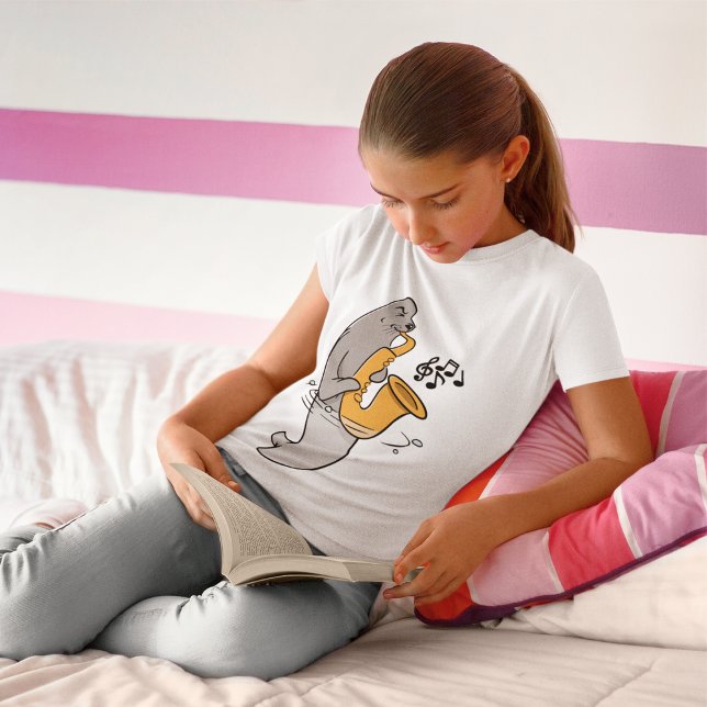 T-shirt avec un phoque jouant du saxophone (Créateur téléchargé)