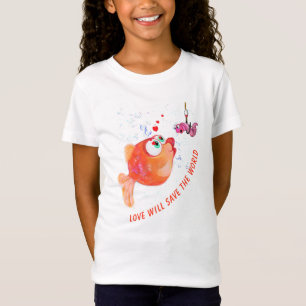 T-Shirt avec un poisson et un ver drôles avec un t