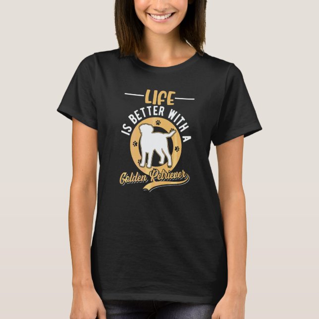 T-shirt Avec un retriever doré (Devant)