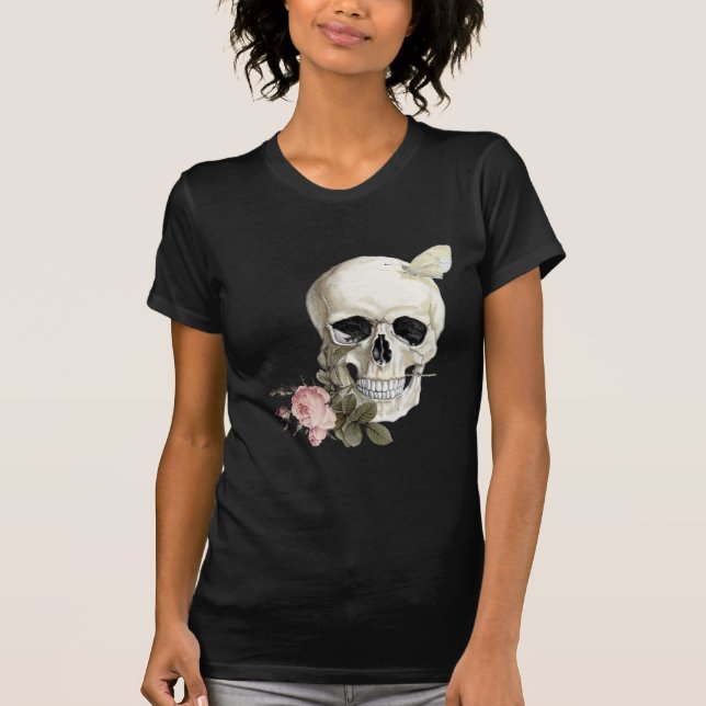 T-shirt Avec un rose entre mes dents (Devant)