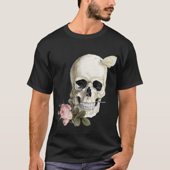 T-shirt Avec un rose entre mes dents (Devant)