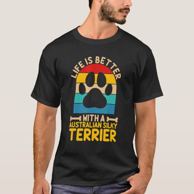 T-shirt avec un terrier soyeux australien (Devant)