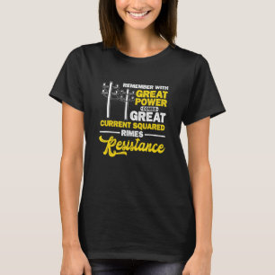 T-shirt Avec une grande puissance vient grand courant élec