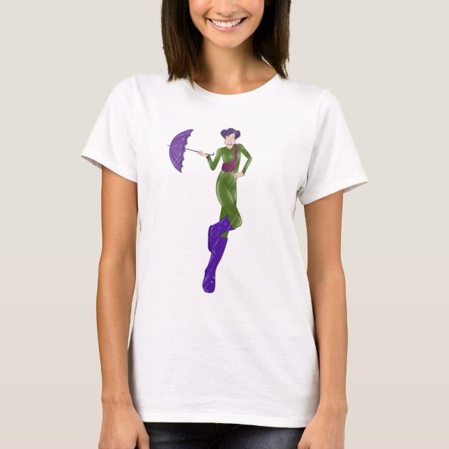 T-shirt avec une impression d'une fille « Cité rêv (Devant)
