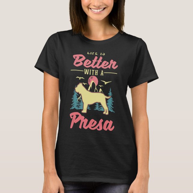 T-shirt avec une Presa Canario (Devant)