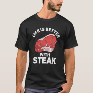 T-shirt Avec viande de boeuf crue pour grillade