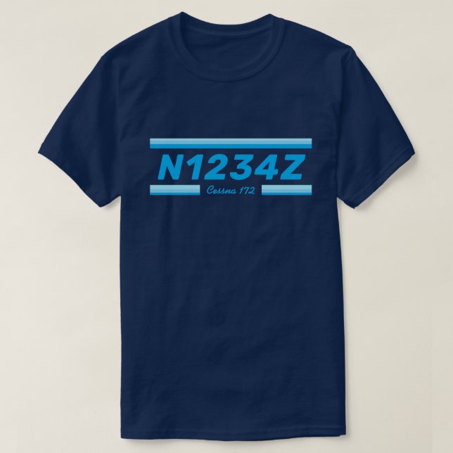 T-shirt avec votre propre numéro d'avion (Design devant)