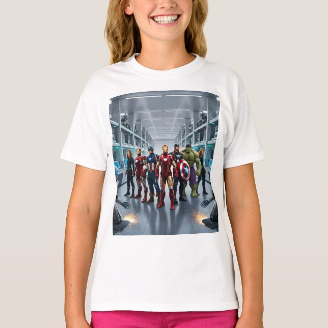 T-shirt Avengers contre Cyborgs (Devant)