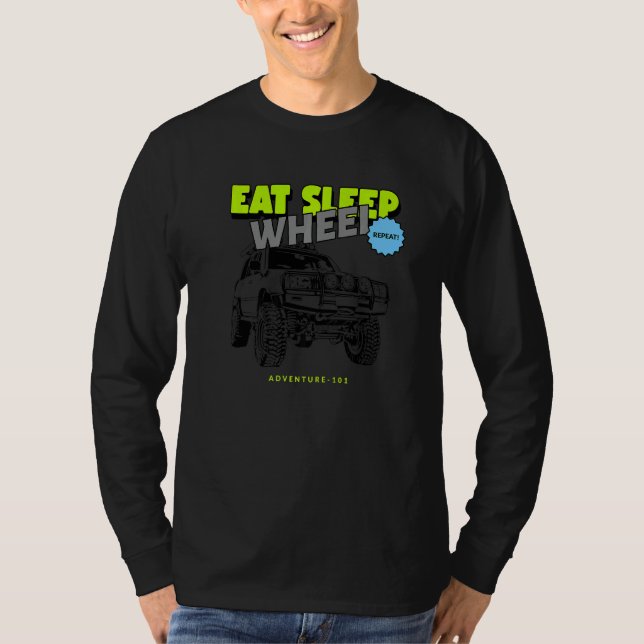 T-shirt Aventure 101 Manger Dormir Roue Répéter 80 Série C (Devant)