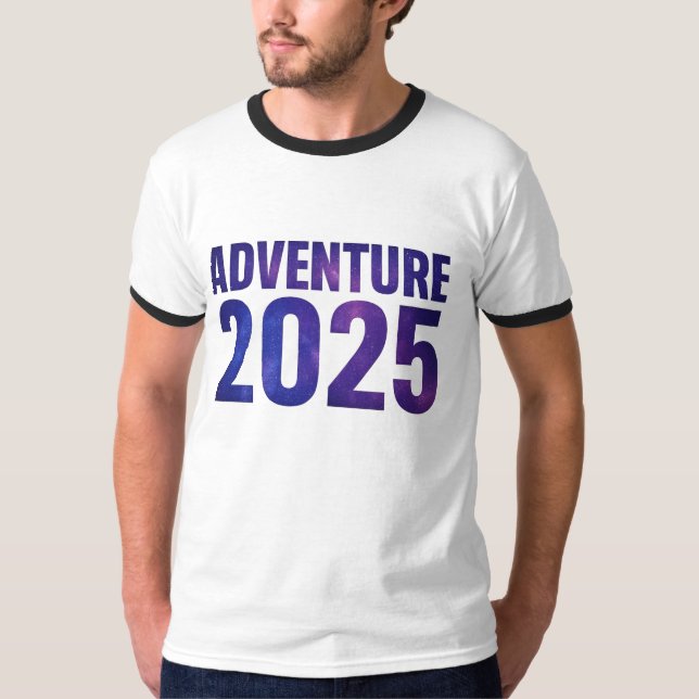 T-shirt Aventure 2025 Galaxy Typographie Design (Devant)