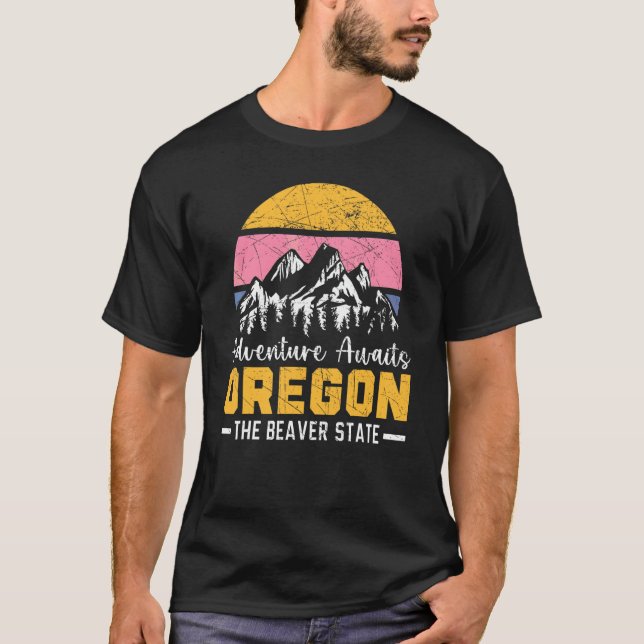 T-shirt Aventure Attend Oregon L'état Du Castor Usa Ameri (Devant)