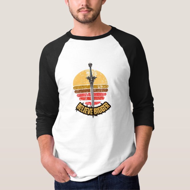 T-shirt Aventure Baseball Raglan "Ne jamais abandonner le  (Devant)