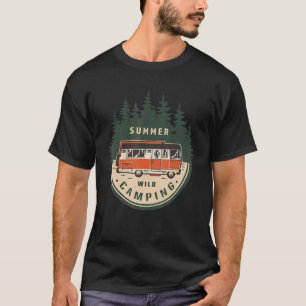 T-shirt Aventure Camping Vintage Été Retro