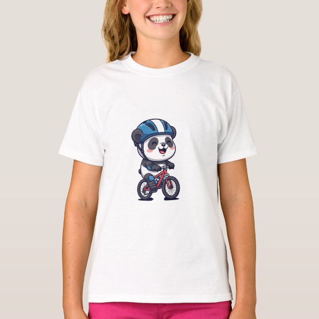 T-shirt Aventure cycliste Panda Kids (Devant)