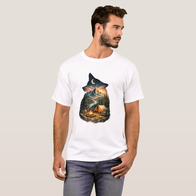 T-shirt Aventure de camping - L'appel de la nature (Devant entier)