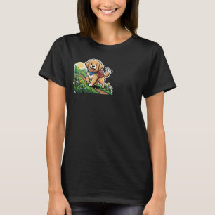 T-shirt Aventure de chiot Retriever doré de randonnée mign
