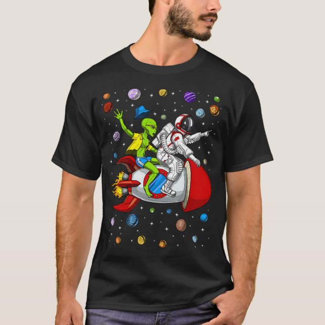 T-shirt Aventure de fusée d'astronaute extraterrestre (Devant)