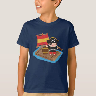 T-shirt Aventure de garçon mignon pirate Radeau Enfants Pe