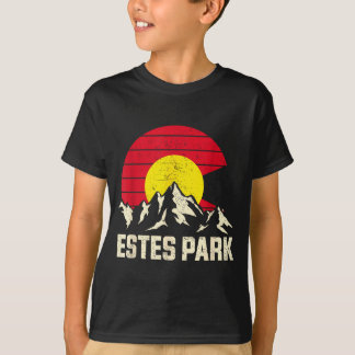 T-shirt aventure de montagne d'Estes park drapeau de l'éta