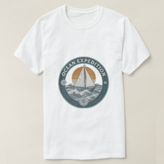 T-shirt Aventure de navigation océanique vintage en plein