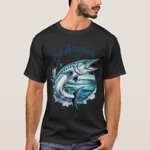 T-shirt Aventure de pêche - Le barracuda de haute mer