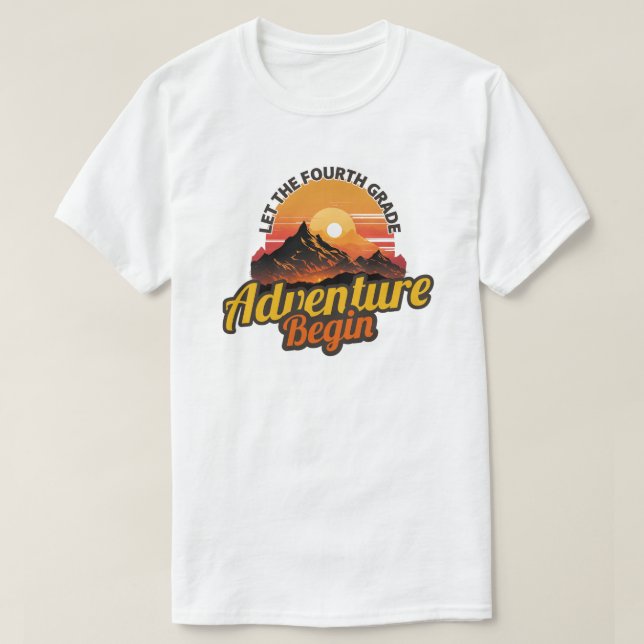 T-shirt Aventure de quatrième année | Enseignant de 4e ann (Design devant)