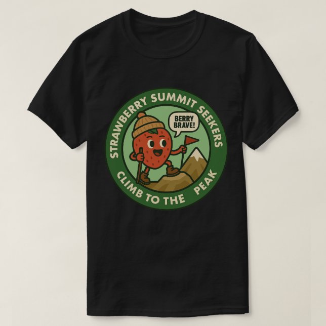 T-shirt Aventure de randonnée courageuse aux fruits rouges (Design devant)