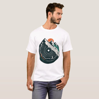 T-shirt Aventure de randonnée topographique au sommet de l