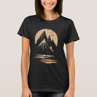T-shirt Aventure de randonneur de montagne minimaliste Cou