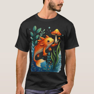 T-shirt Aventure de recherche de champignons Axolotl sous