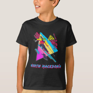 T-shirt Aventure De Ski Rétro En Macédoine Du Nord Ski Ski