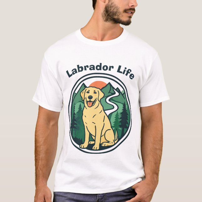 T-shirt Aventure de vie de Labrador (Devant)