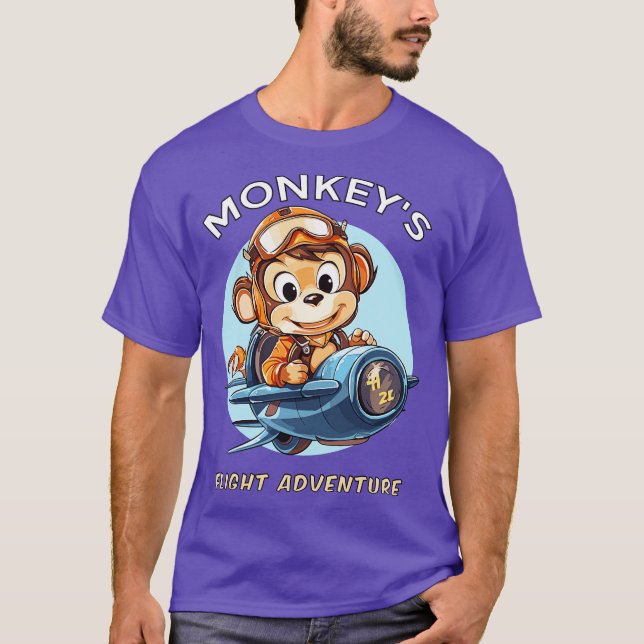 T-shirt Aventure de vol de singe (Devant)
