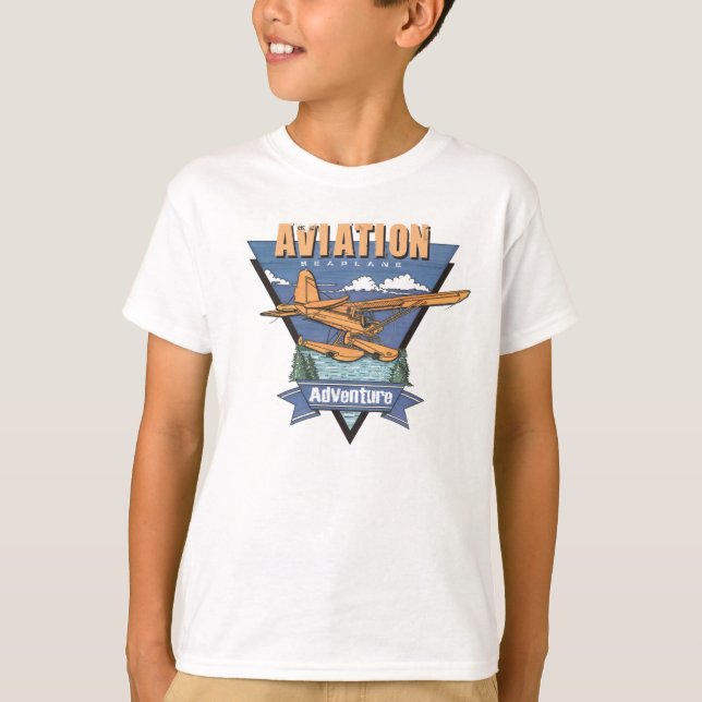 T-shirt Aventure d'hydravion d'aviation (Devant)