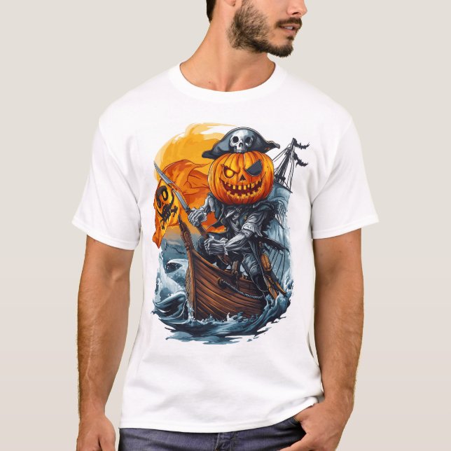T-shirt Aventure du pirate citrouille (Devant)