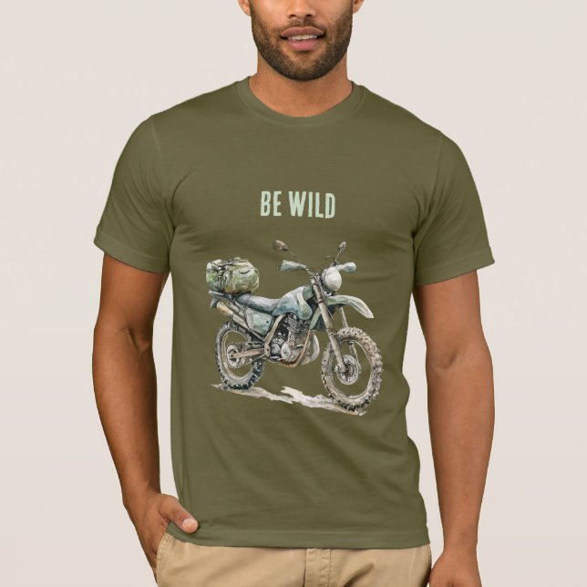 T-shirt Aventure en moto verte (Devant)