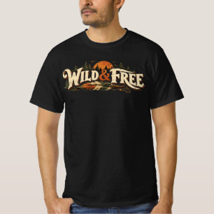 T-shirt Aventure en plein air vintage sauvage et libre