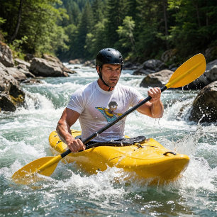 T-shirt Aventure en rafting sur les eaux vives avec un gar