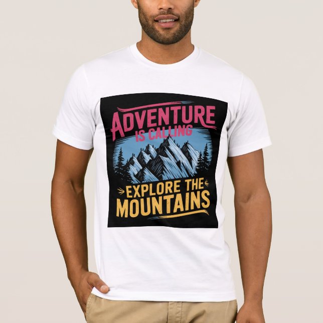 T-shirt Aventure Explorez les montagnes Design (Devant)