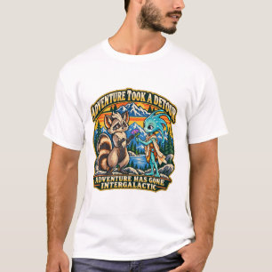 T-shirt Aventure intergalactique de raton laveur et d'alie
