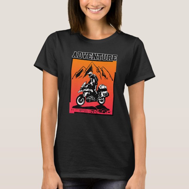 T-shirt Aventure Motorcycle Biker Off Road Rider Motorbik (Devant)