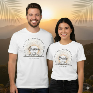 T-shirt Aventure personnalisée du marié en plein air moder