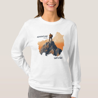 T-shirt Aventure Randonnée, Adventure Await, Let’s Go !
