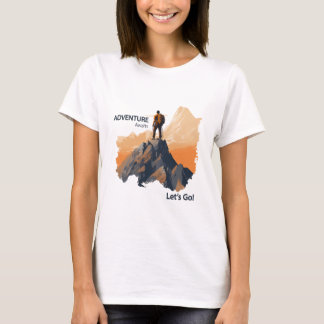 T-shirt Aventure Randonnée, Adventure Await, Let’s Go !