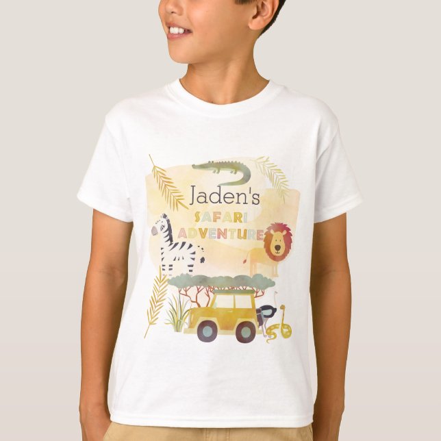 T-shirt Aventure Safari enfant fête d'anniversaire (Devant)