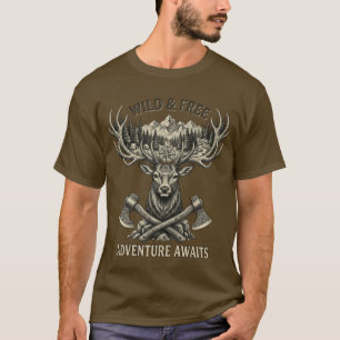 T-shirt Aventure Sauvage & Libre - Cerf Vintage