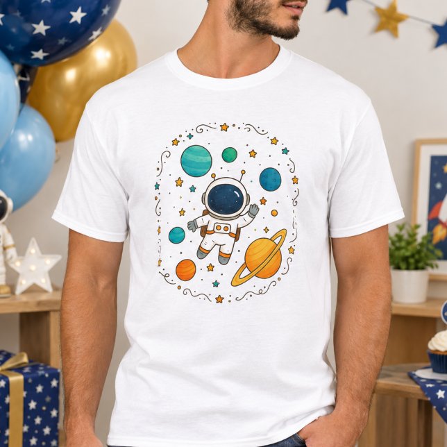 T-shirt Aventure spatiale 1er anniversaire | Espace (Space Adventure 1st Birthday | Outer Space T-Shirt)