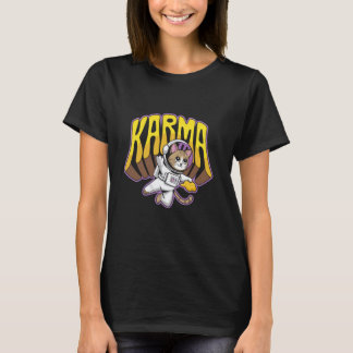 T-shirt Aventure spatiale drôle de chat astronaute Karma C