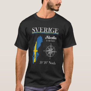 T-shirt Aventure Suède est là-bas Sverige Drapeau suédois